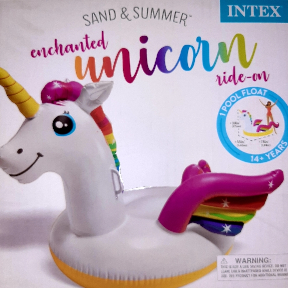 UNICORN RAINBOW inflatable Ride On Float by Intex NWT - Picture 3 of 4
